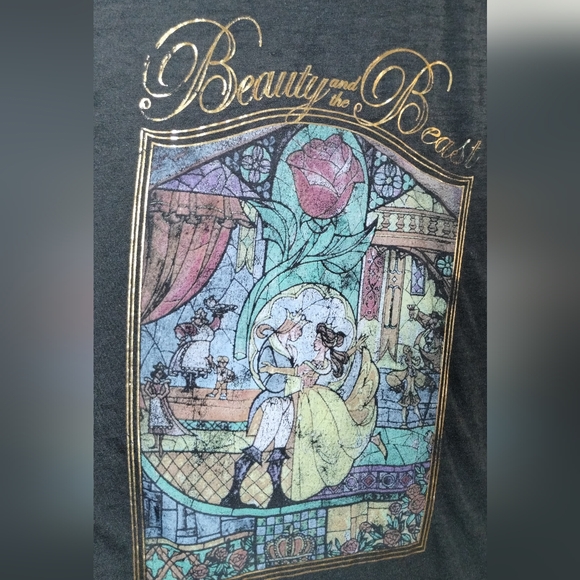 DISNEY'S BEAUTY & THE BEAST SHEER SLEEVELESS TOP/TANK TOP, SIZE LARGE - Picture 8 of 8